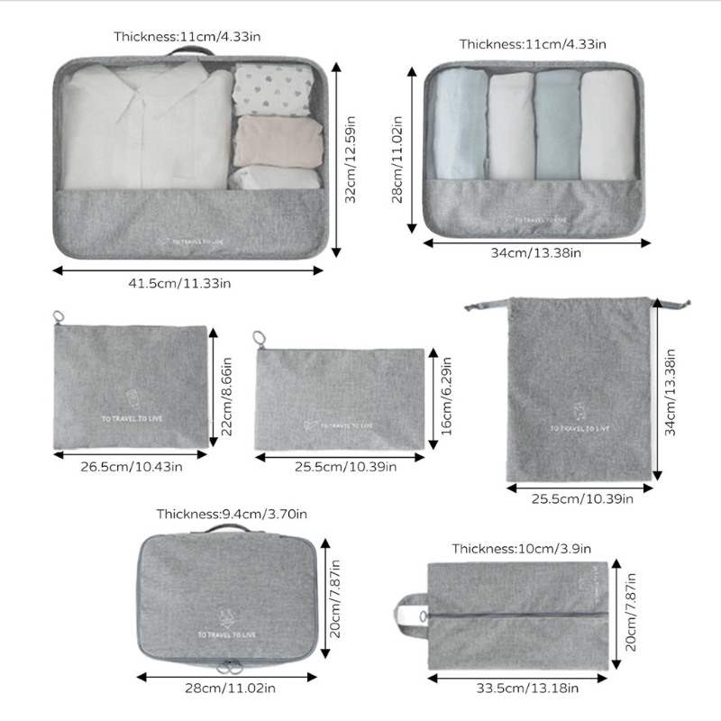 Traveluxe™ 7PCS Packing Cubes